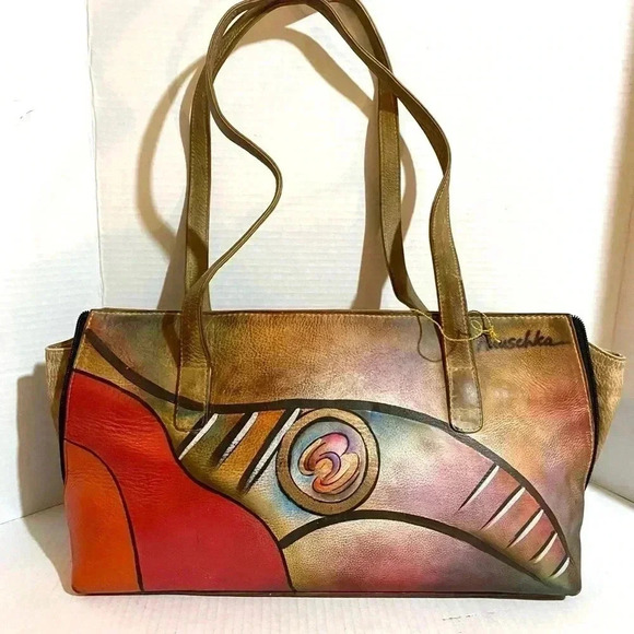 Anuschka hand painted multicolor leather shoulder - Picture 8 of 8